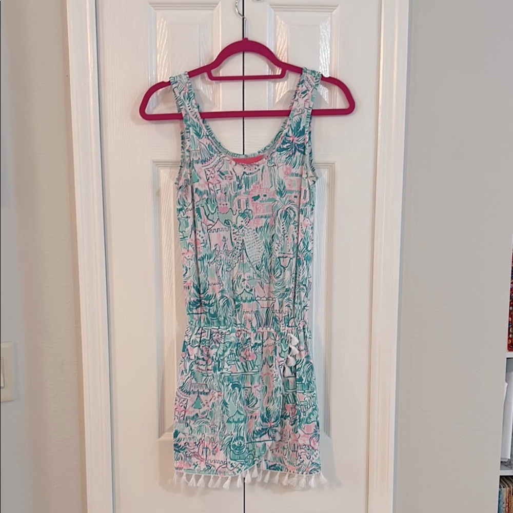 Lilly Pulitzer Pink and Green Romper Sundress